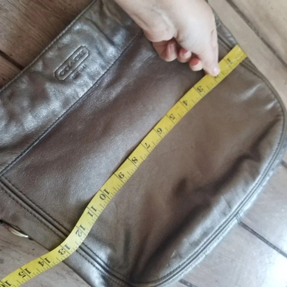 Coach Silver Grey Crossbody Bag  Satchel Leather - Picture 13 of 14